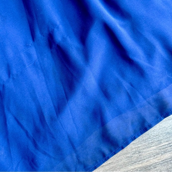 Lulus Forever and Always Navy Blue Lace Bodice Georgette Maxi Dress Size S - Picture 11 of 16